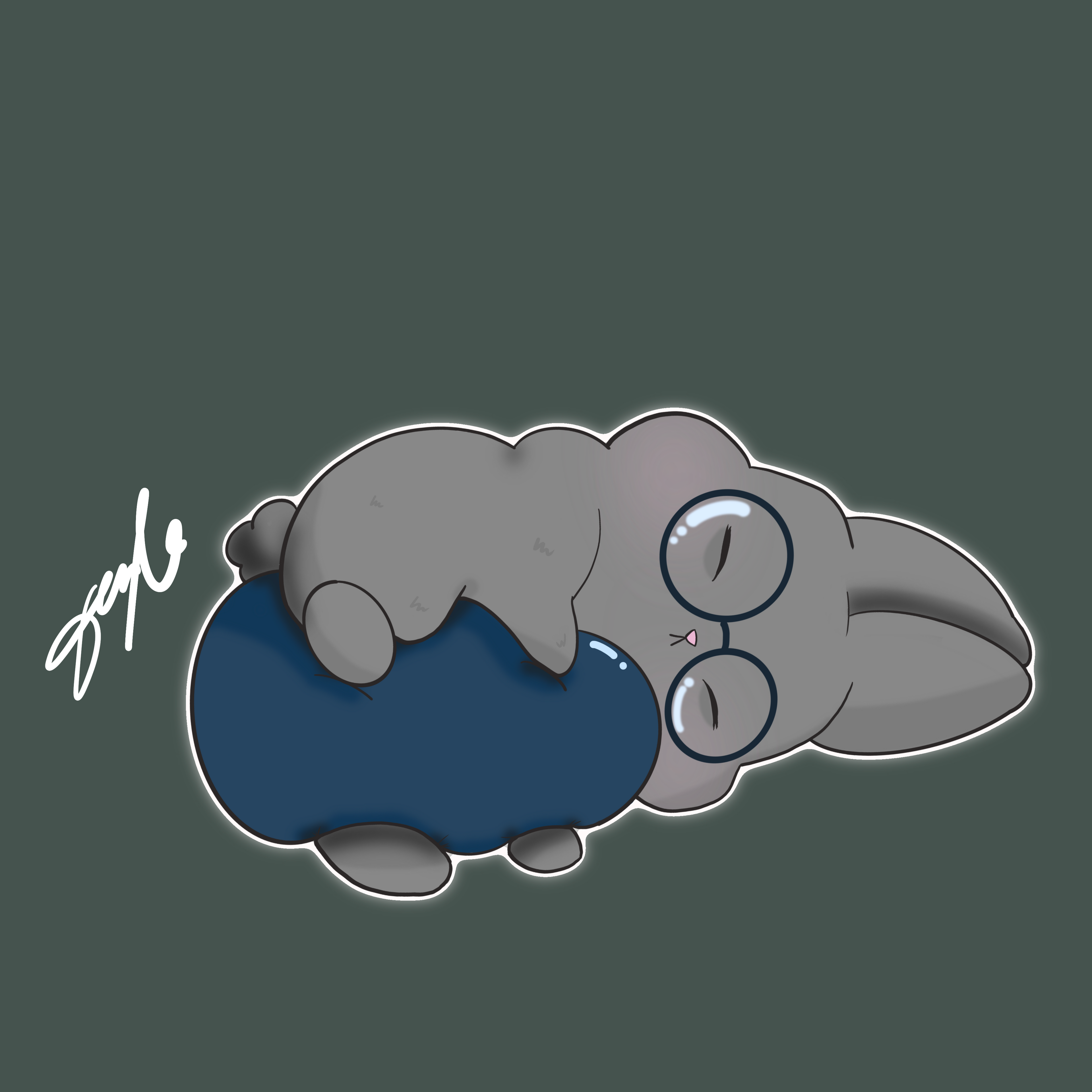 Dust Bunny with Pillow Sticker
